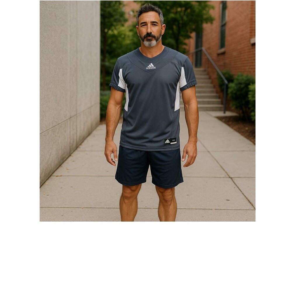 Adidas Men's Football Jersey - Techfit Hyped Grey/White Size L - NWT